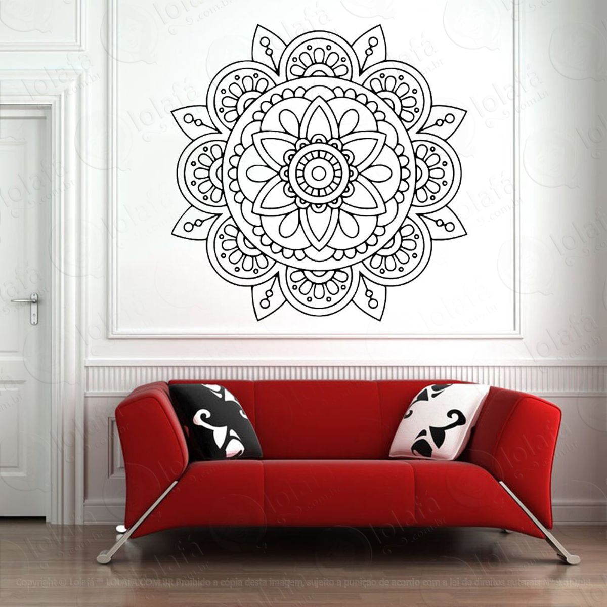 Mandala Da Gratidão Adesivo de Parede Decorativo para Casa, Quarto, Sala e Vidro Mod:33