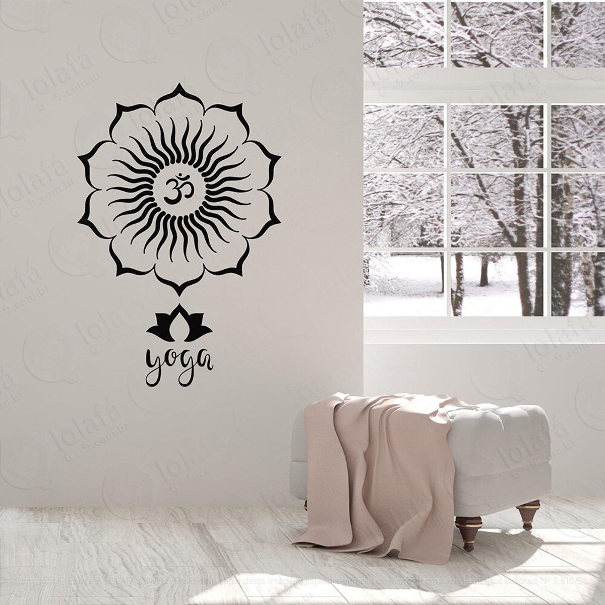Mandala Yoga para Equilíbrio da Mente Adesivo de Parede Decorativo para Casa, Quarto, Sala e Vidro Mod:34