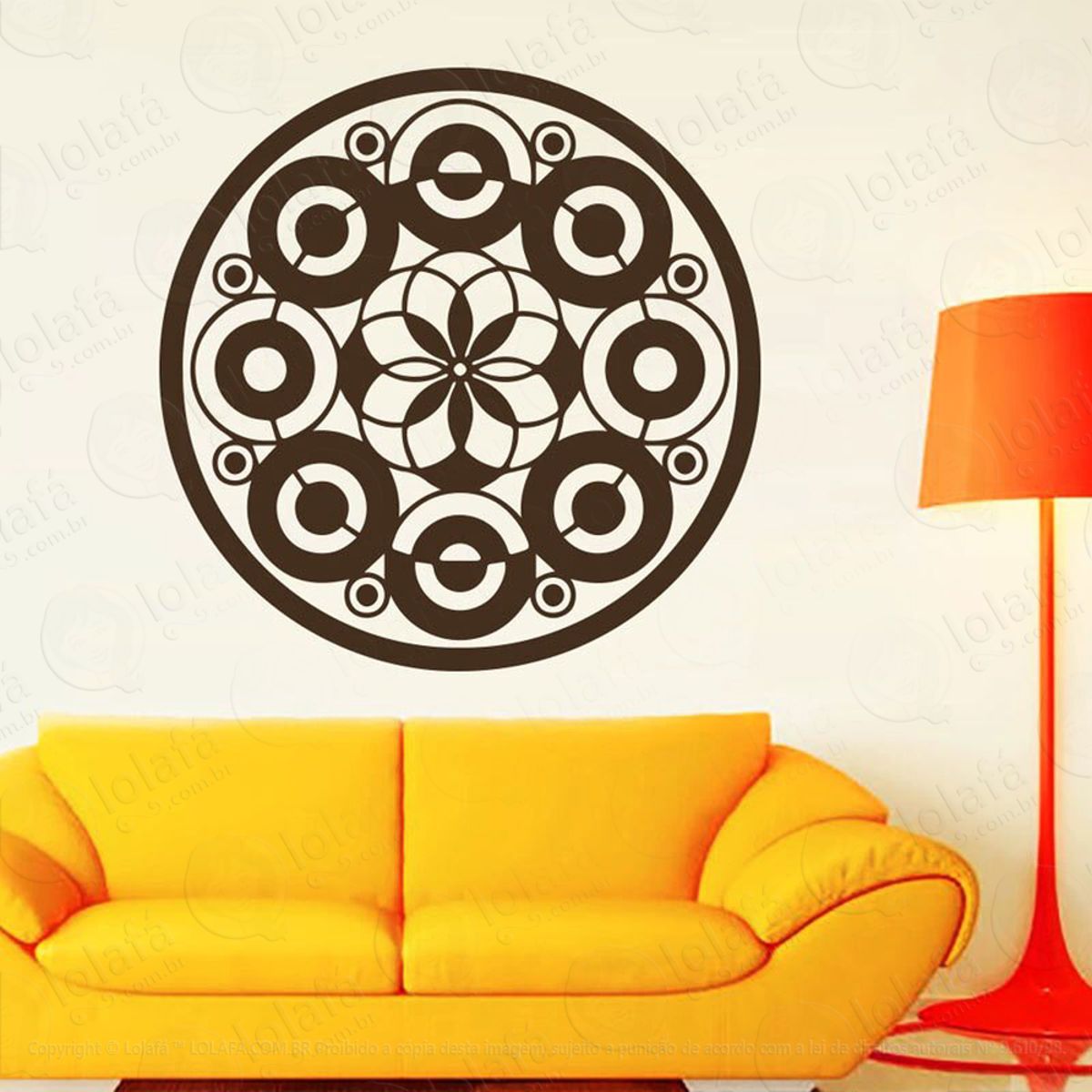 Mandala Para Atrair Boas Amizades Adesivo de Parede Decorativo para Casa, Quarto, Sala e Vidro Mod:42