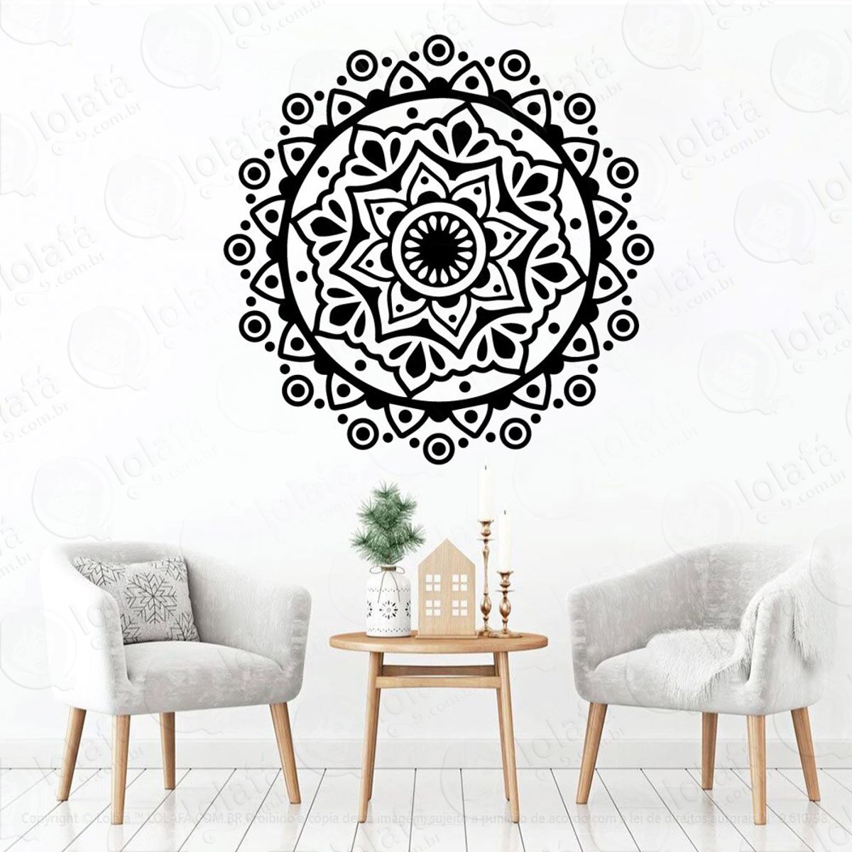 Mandala Para Atrair Boas Energias Adesivo de Parede Decorativo para Casa, Quarto, Sala e Vidro Mod:44