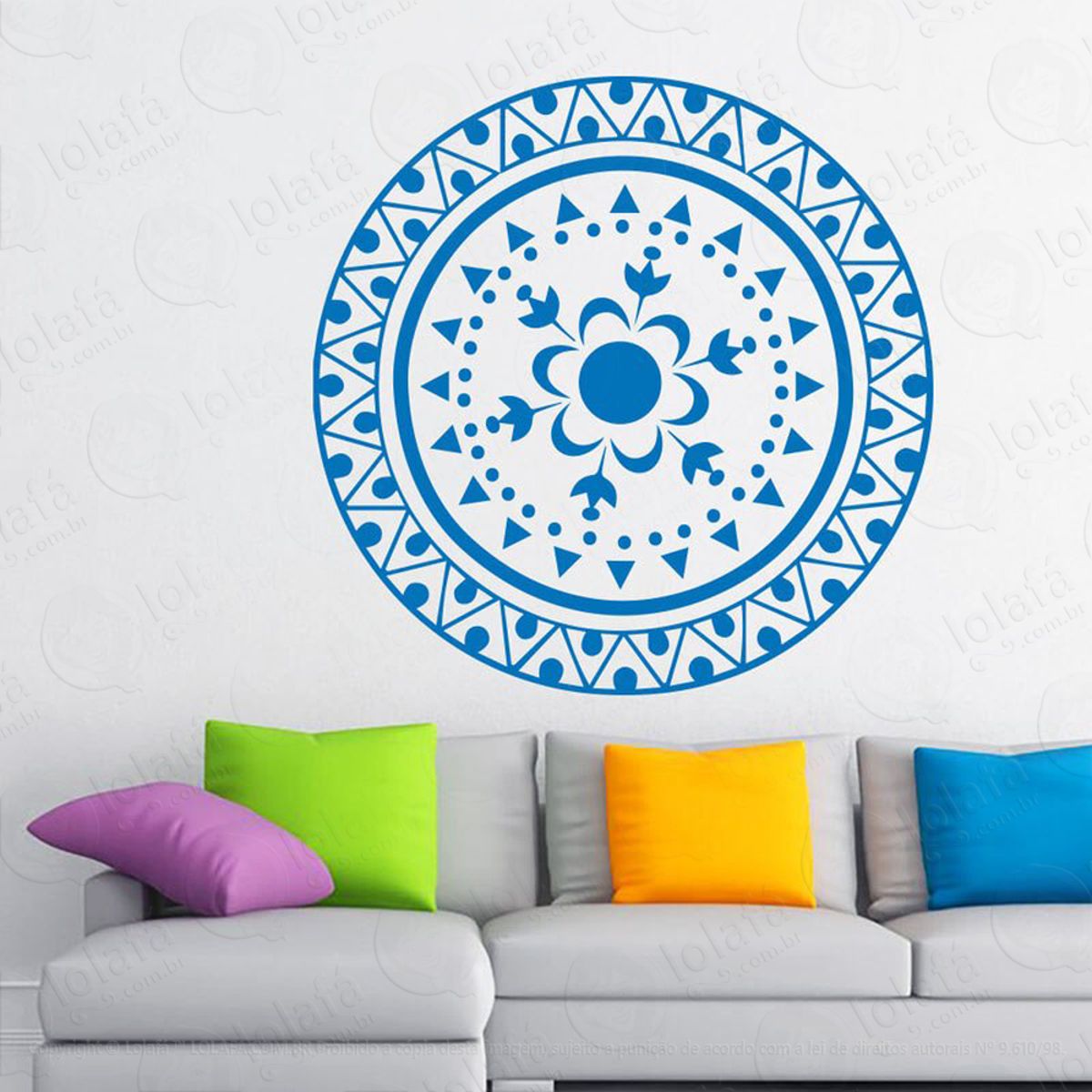 Mandala Para Dias Prósperos Adesivo de Parede Decorativo para Casa, Quarto, Sala e Vidro Mod:50