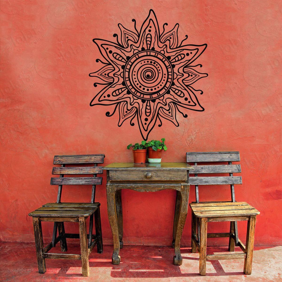 Mandala Para Atrair Coisas Boas Adesivo de Parede Decorativo para Casa, Quarto, Sala e Vidro Mod:53