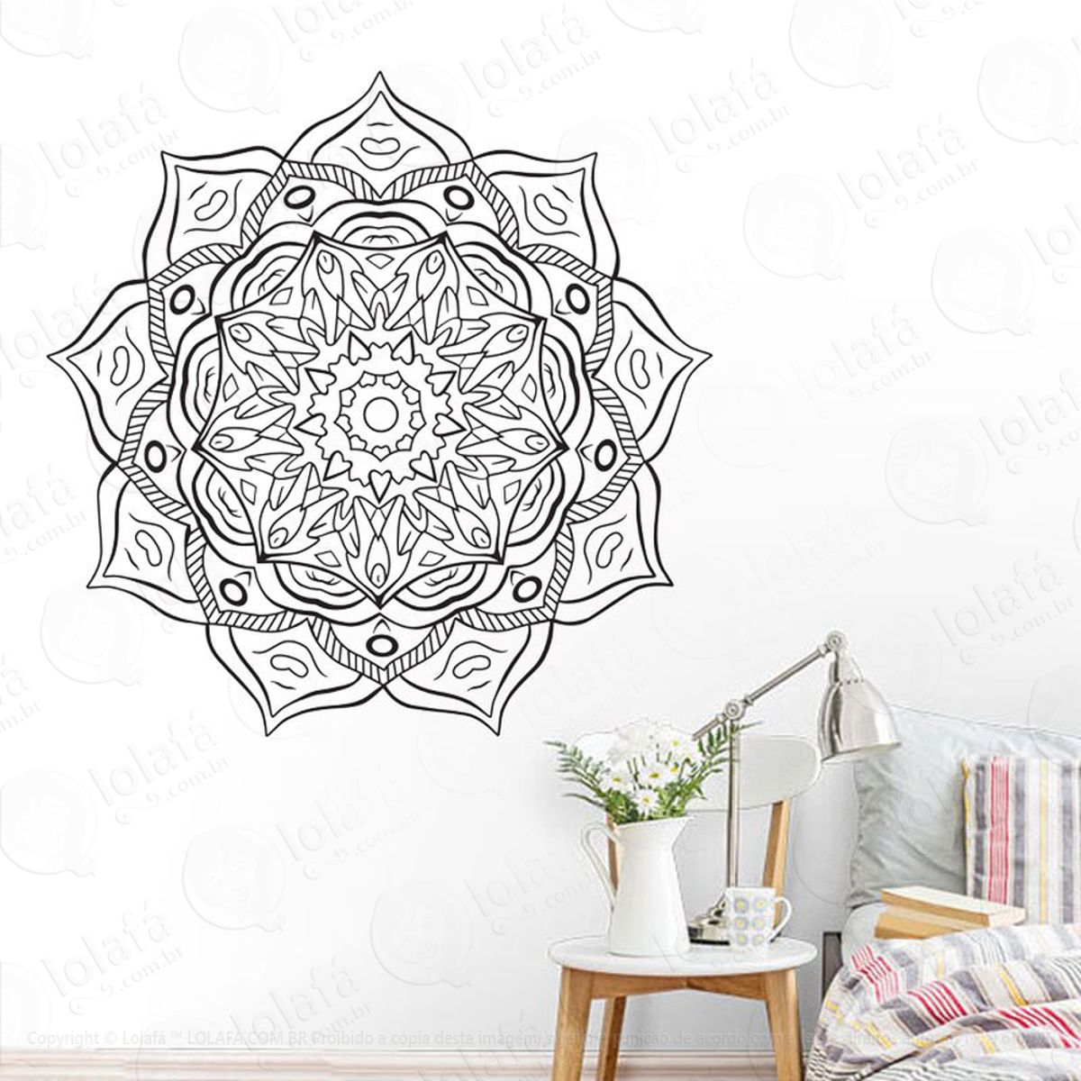 Mandala Da Alegria Adesivo de Parede Decorativo para Casa, Quarto, Sala e Vidro Mod:55