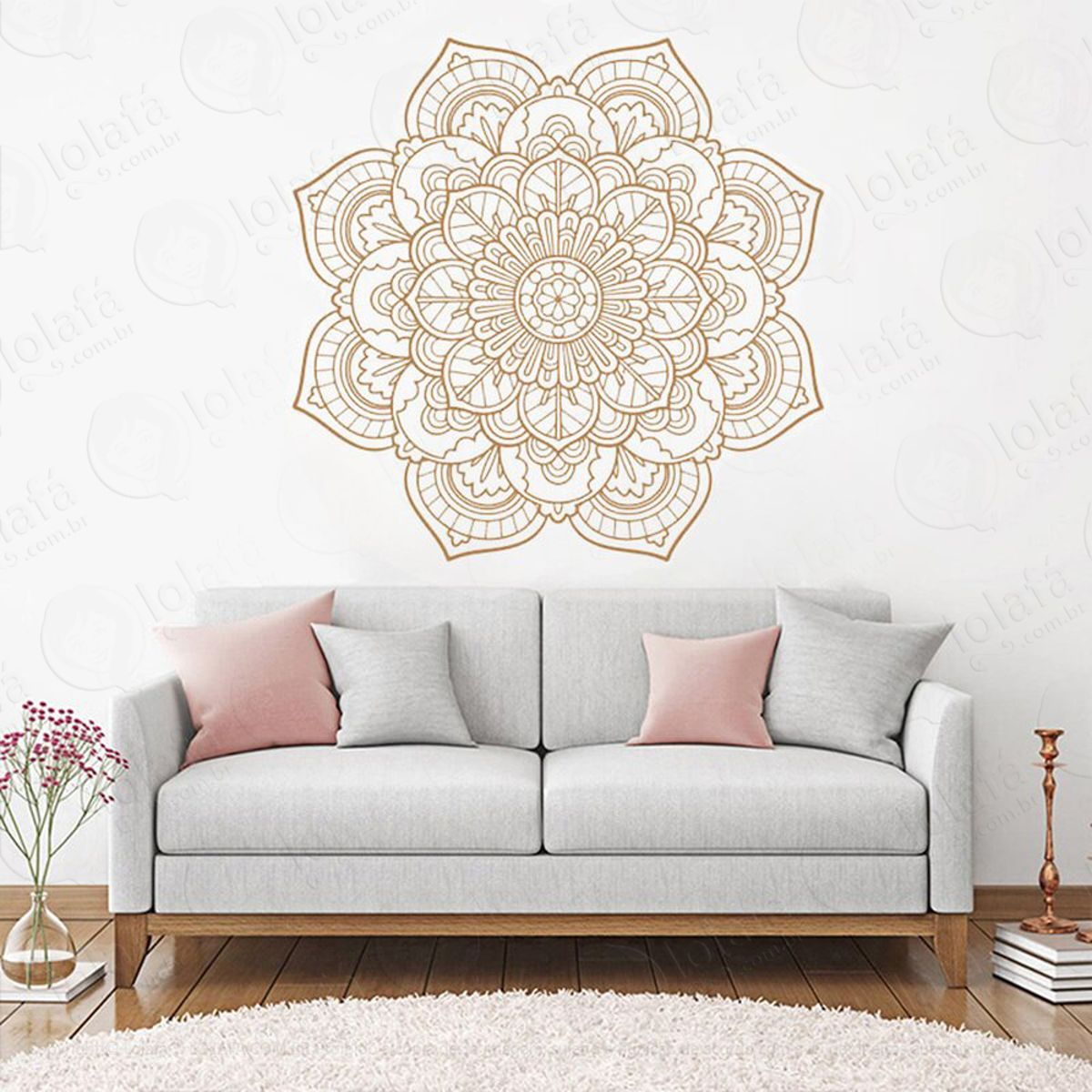 Mandala Da Paz e Gratidão Adesivo de Parede Decorativo para Casa, Quarto, Sala e Vidro Mod:57