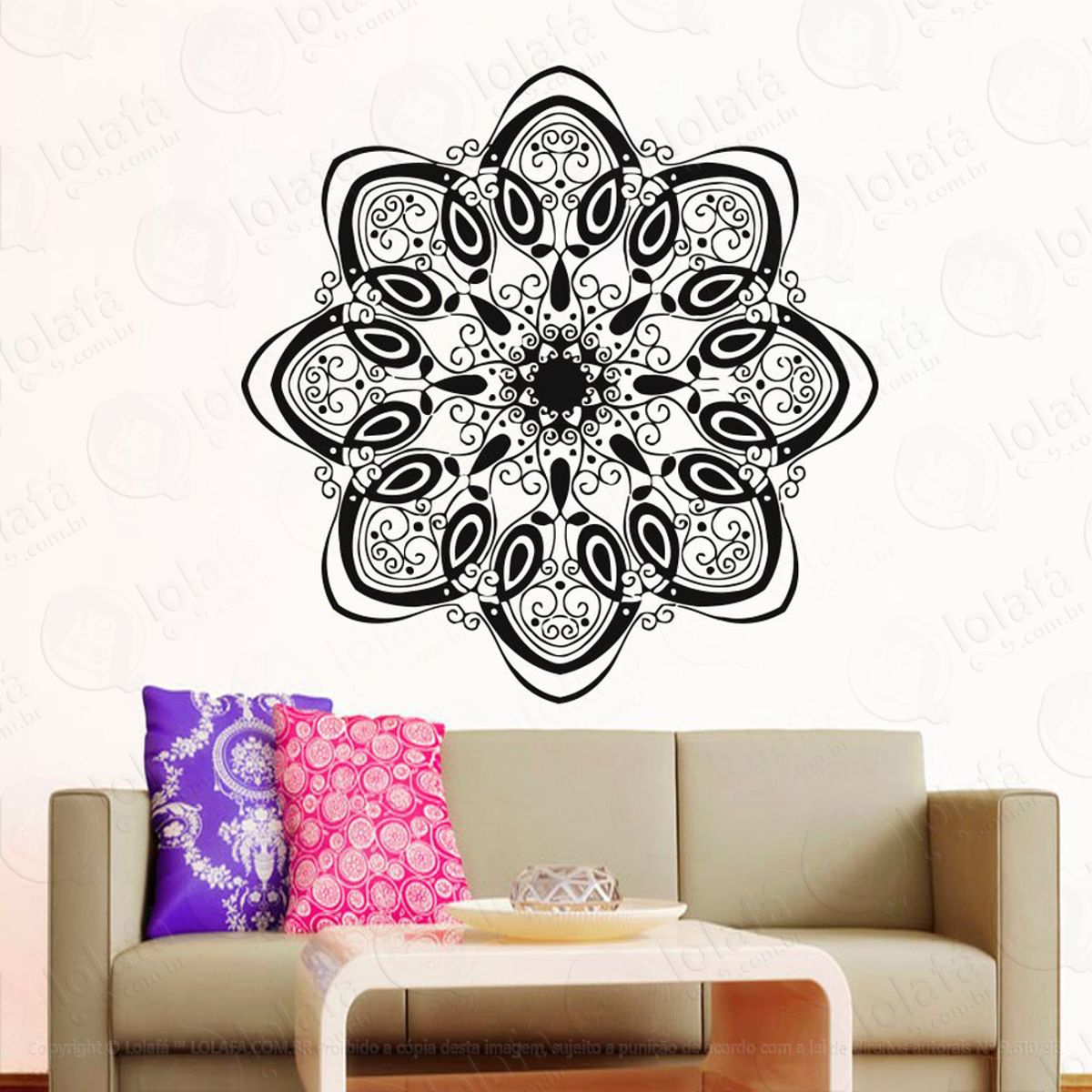 Mandala Do Conhecimento Adesivo de Parede Decorativo para Casa, Quarto, Sala e Vidro Mod:58