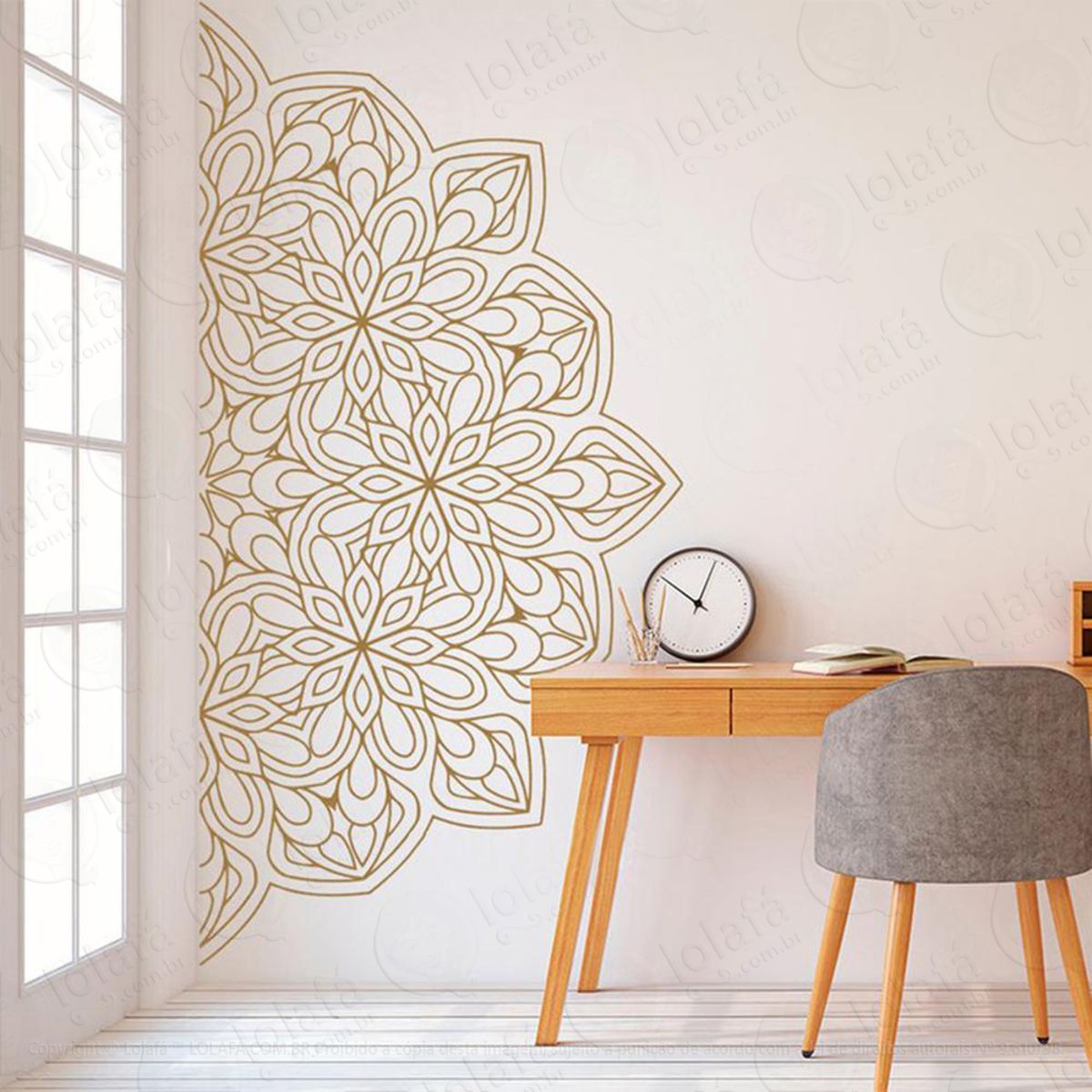 Mandala Para Conquistar seus Objetivos Adesivo de Parede Decorativo para Casa, Quarto, Sala e Vidro Mod:59