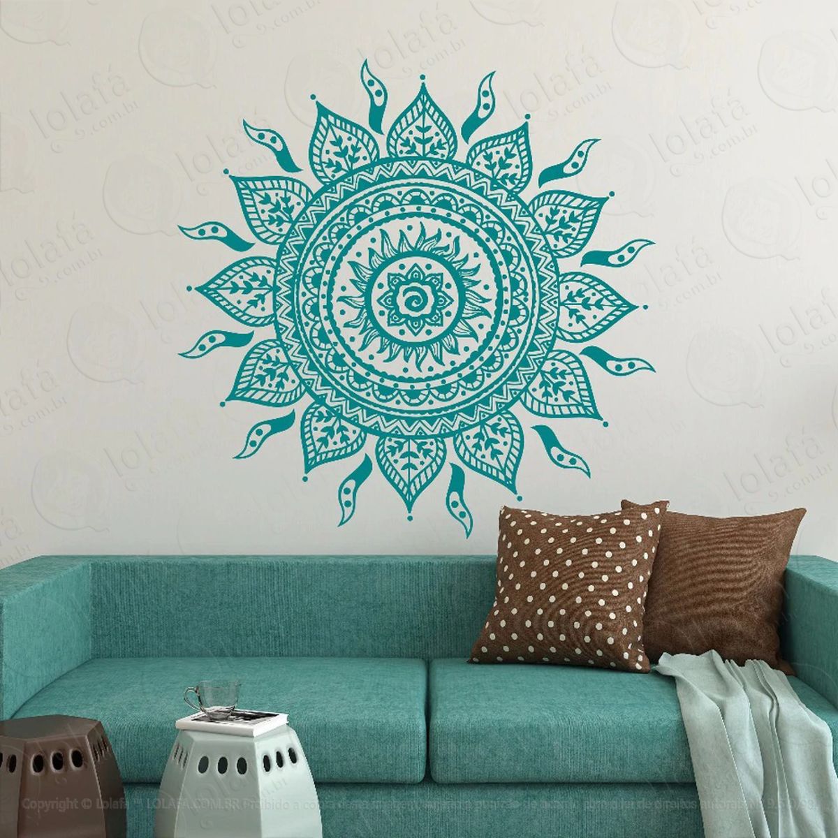 Mandala Para Atrair Boas Energias Adesivo de Parede Decorativo para Casa, Quarto, Sala e Vidro Mod:60