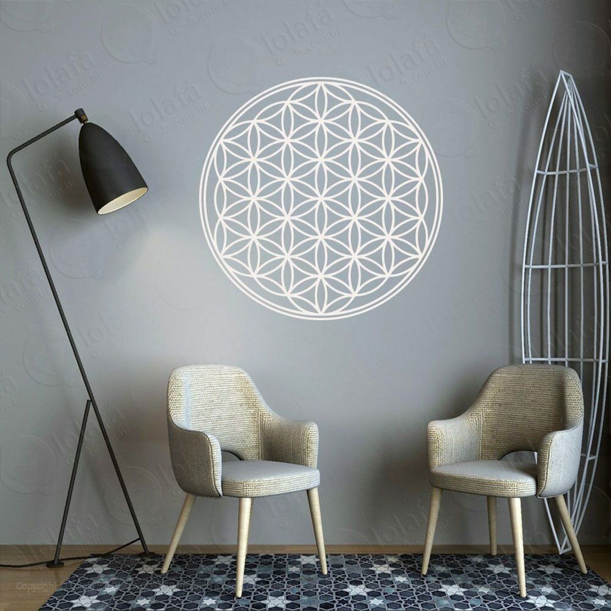 Mandala Para Filtrar as Energias Negativas Adesivo de Parede Decorativo para Casa, Quarto, Sala e Vidro Mod:66