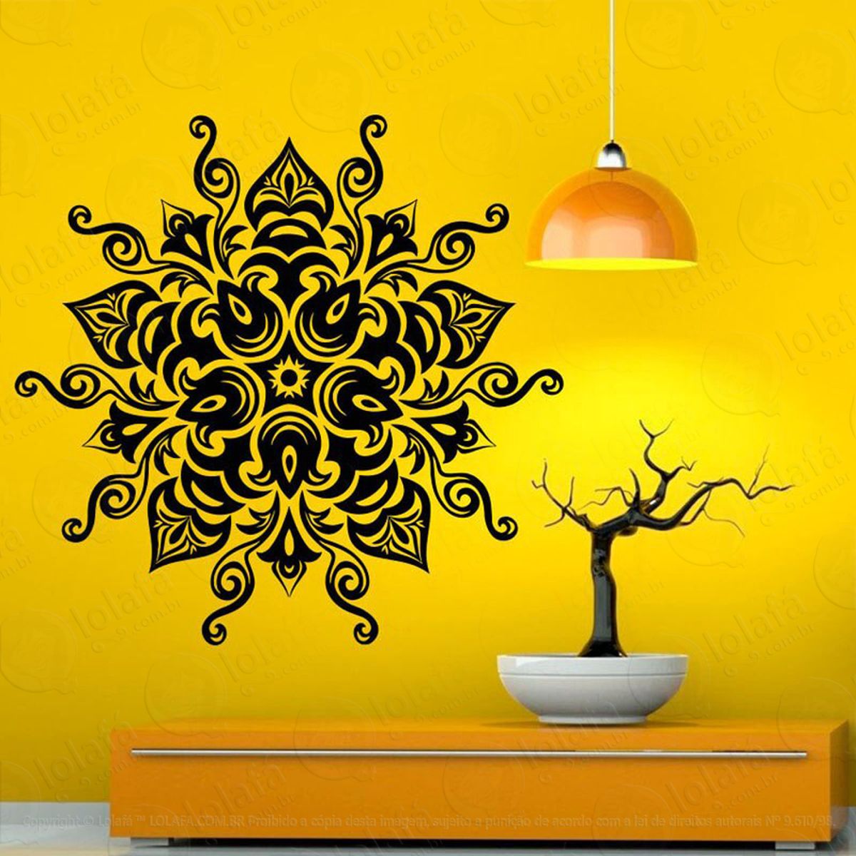 Mandala Para Busca pela Força de Viver Adesivo de Parede Decorativo para Casa, Quarto, Sala e Vidro Mod:71
