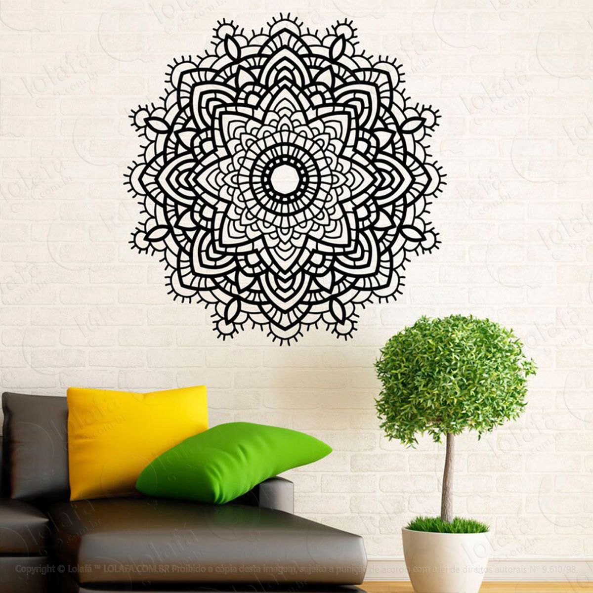 Mandala Para Superar seus Limites Adesivo de Parede Decorativo para Casa, Quarto, Sala e Vidro Mod:74