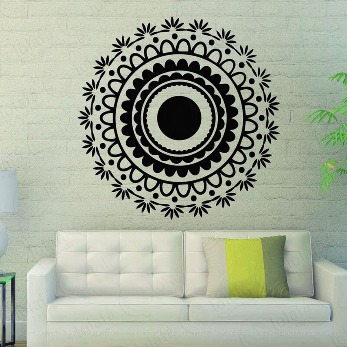 Mandala Para Concentração e Foco Adesivo de Parede Decorativo para Casa, Quarto, Sala e Vidro Mod:86