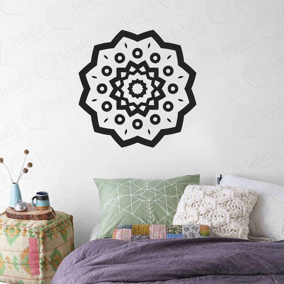 Mandala Seja Simplicidade Adesivo de Parede Decorativo para Casa, Quarto, Sala e Vidro Mod:92