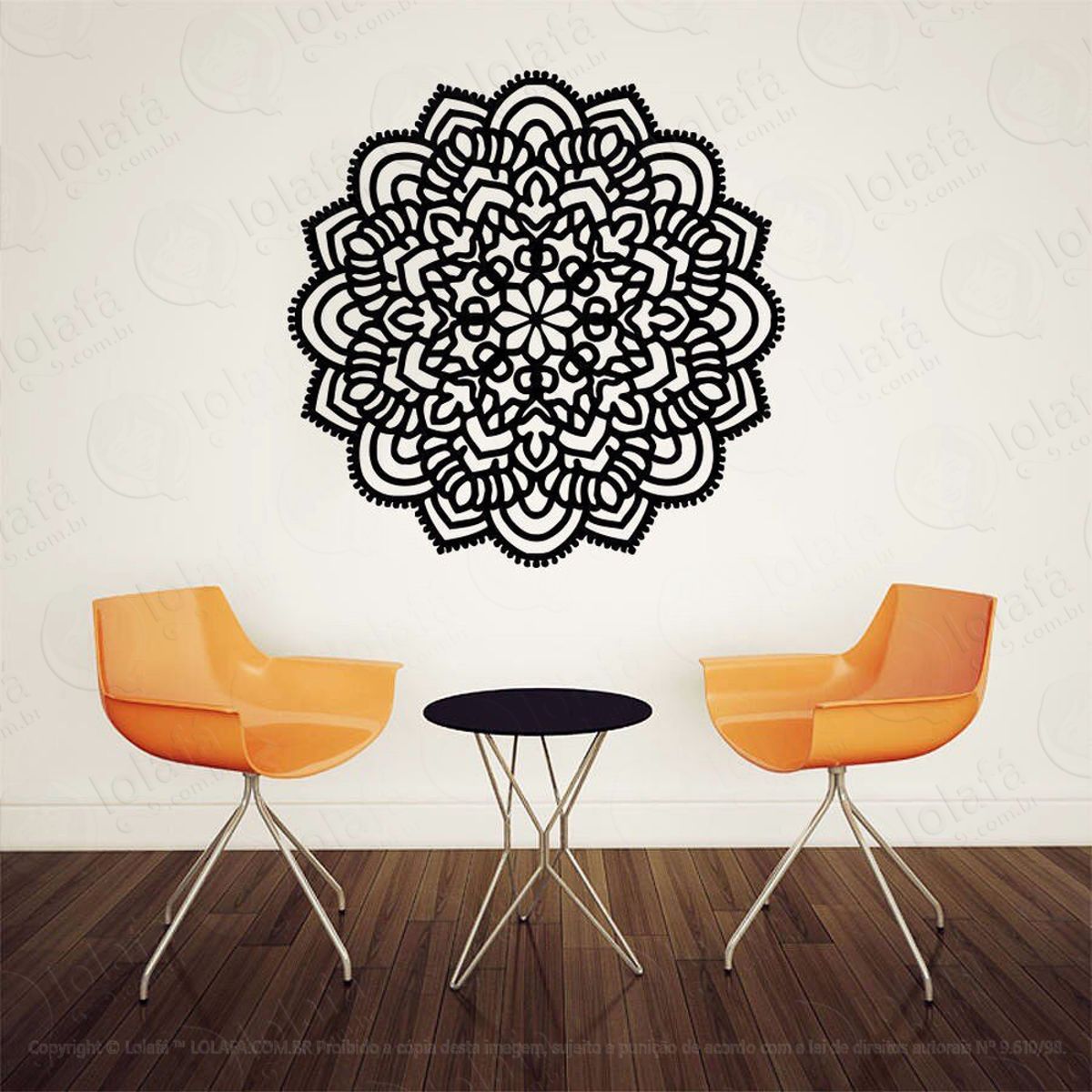 Mandala Para Atrair Felicidade Adesivo de Parede Decorativo para Casa, Quarto, Sala e Vidro Mod:94