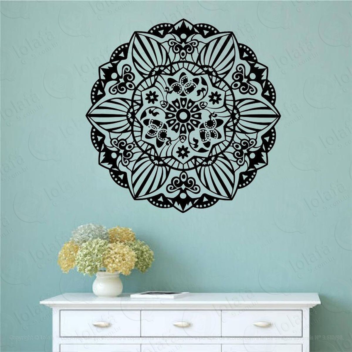 Mandala Para Proteção da Família Adesivo de Parede Decorativo para Casa, Quarto, Sala e Vidro Mod:97