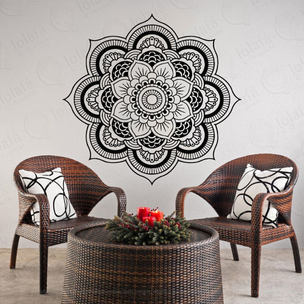 Mandala Para Atrair Pensamentos Positivos Adesivo de Parede Decorativo para Casa, Quarto, Sala e Vidro Mod:98