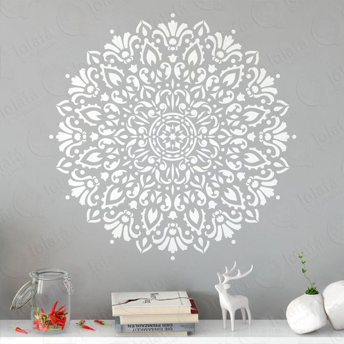 Mandala Do Encorajamento Adesivo de Parede Decorativo para Casa, Quarto, Sala e Vidro Mod:101
