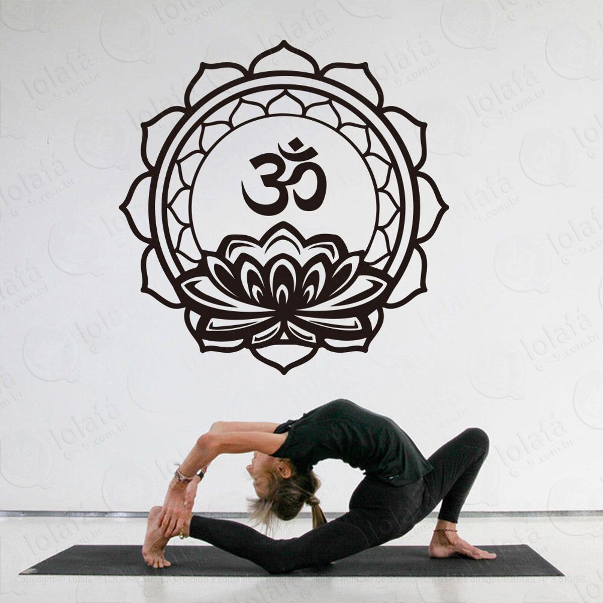 Mandala Flor de Lótus para Cultivar a Força Interior Adesivo de Parede Decorativo para Casa, Quarto, Sala e Vidro Mod:102