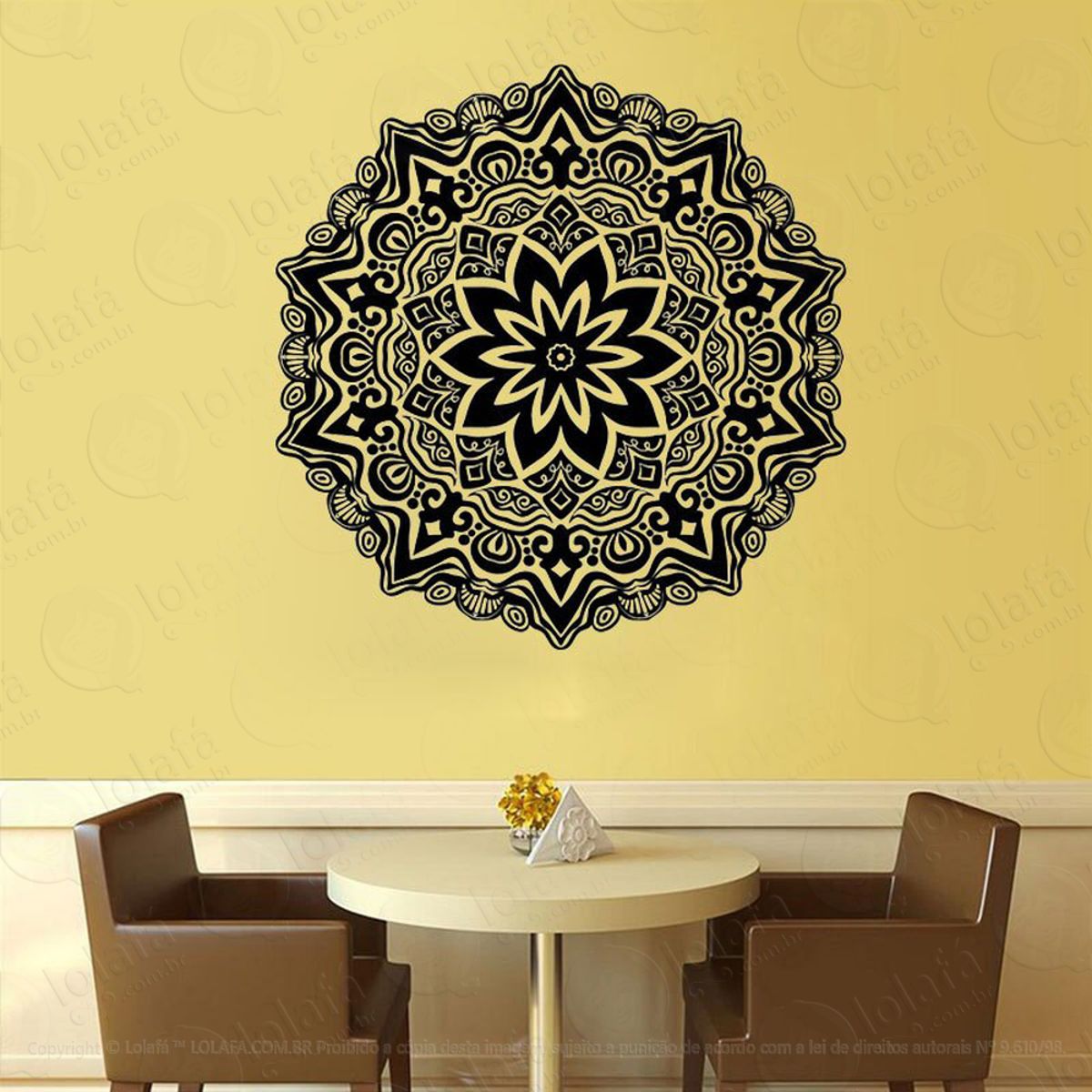 Mandala Para Manter a Fé Adesivo de Parede Decorativo para Casa, Quarto, Sala e Vidro Mod:109