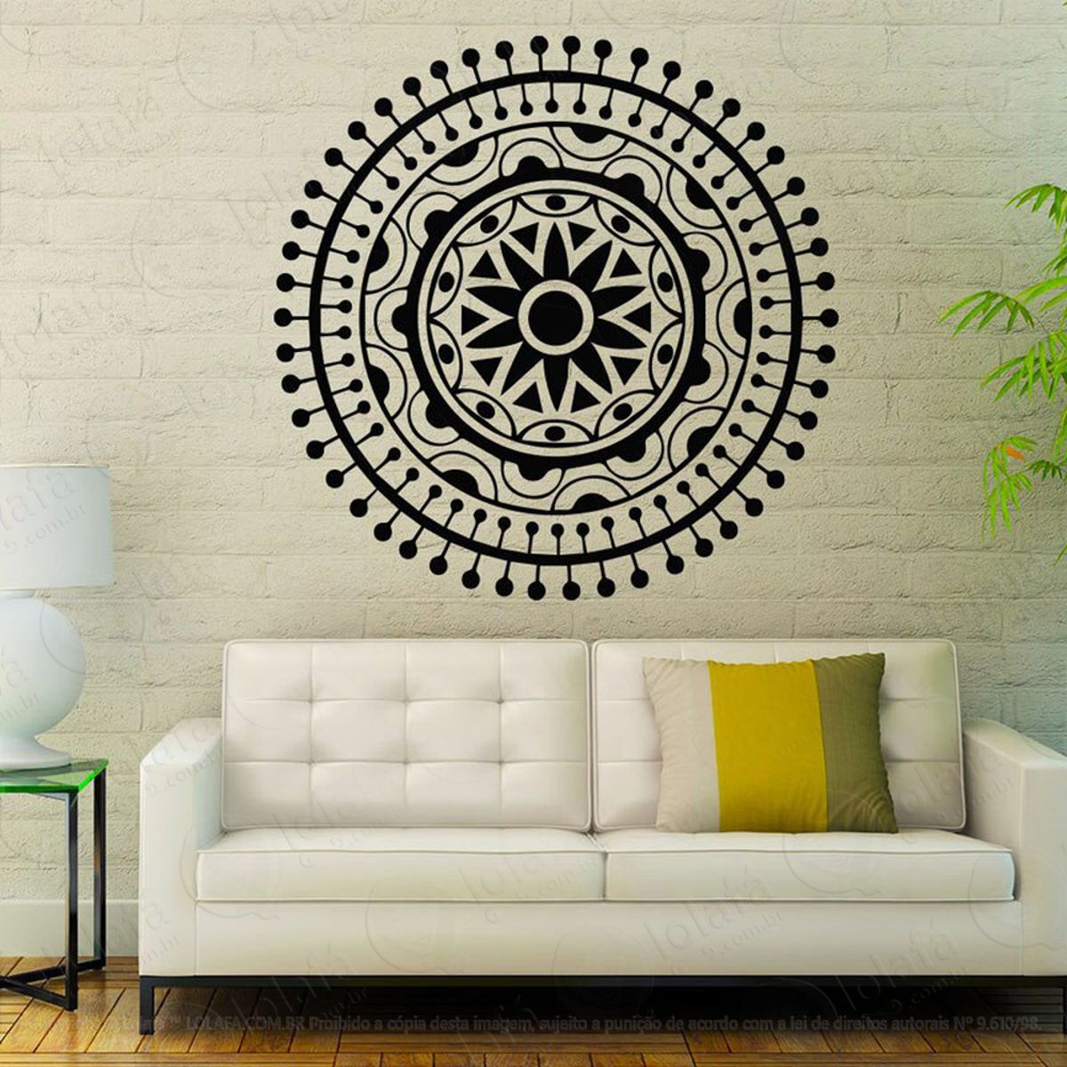 Mandala Para Atrair Bons Pensamentos Adesivo de Parede Decorativo para Casa, Quarto, Sala e Vidro Mod:114