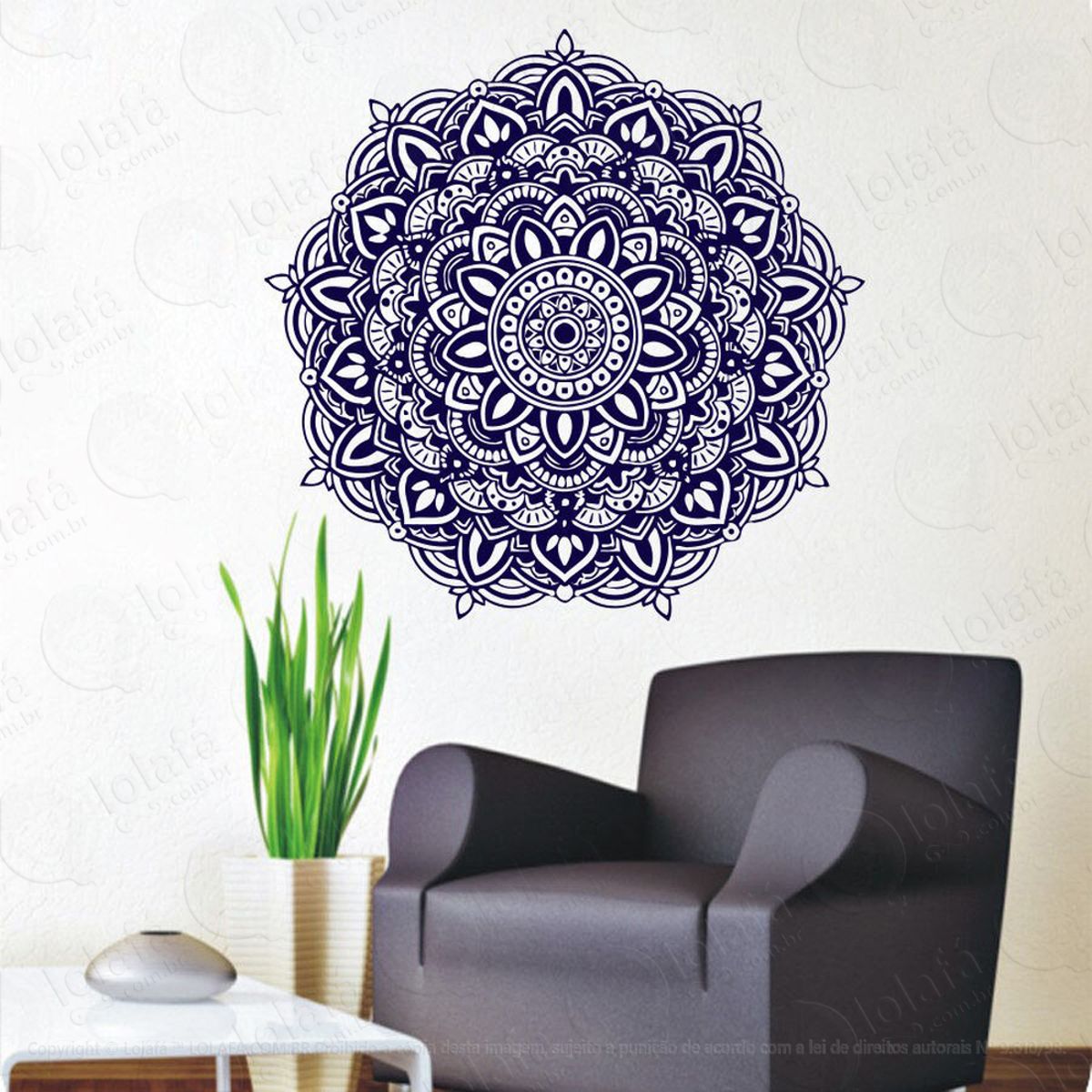 Mandala Seja Paciente Adesivo de Parede Decorativo para Casa, Quarto, Sala e Vidro Mod:117