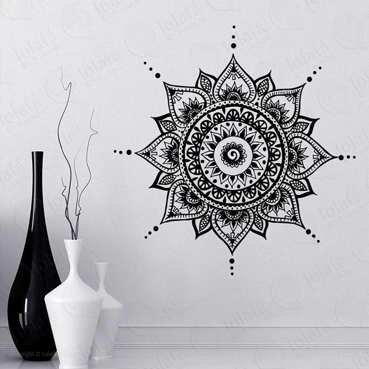 Mandala Para Atrair Riqueza Adesivo de Parede Decorativo para Casa, Quarto, Sala e Vidro Mod:121