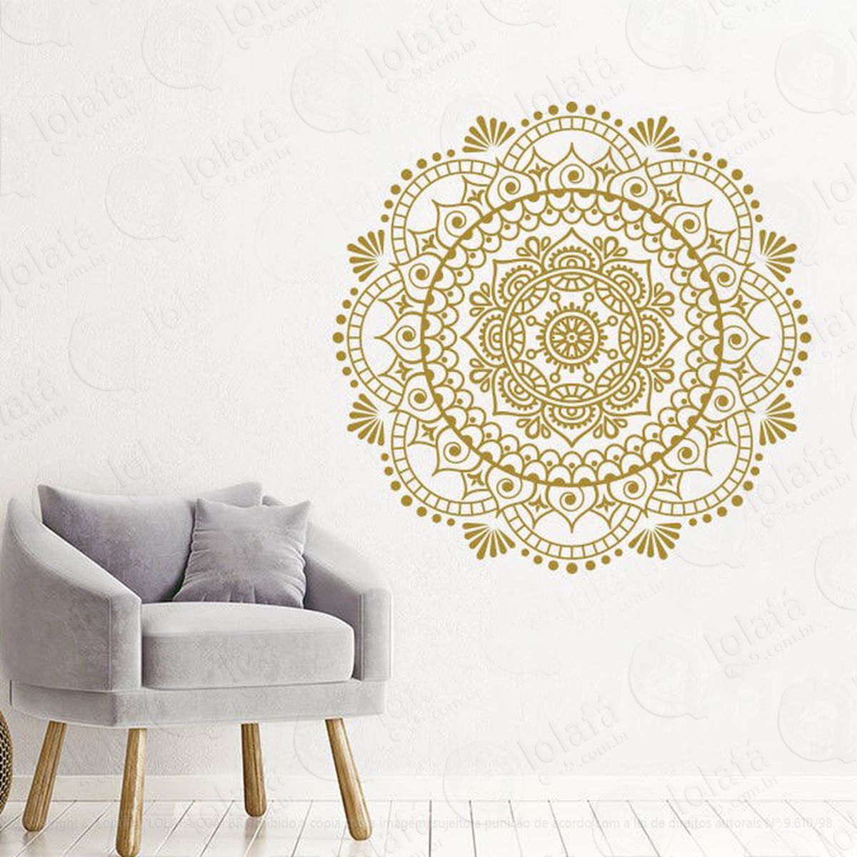 Mandala Para Vibrações Positivas Adesivo de Parede Decorativo para Casa, Quarto, Sala e Vidro Mod:122
