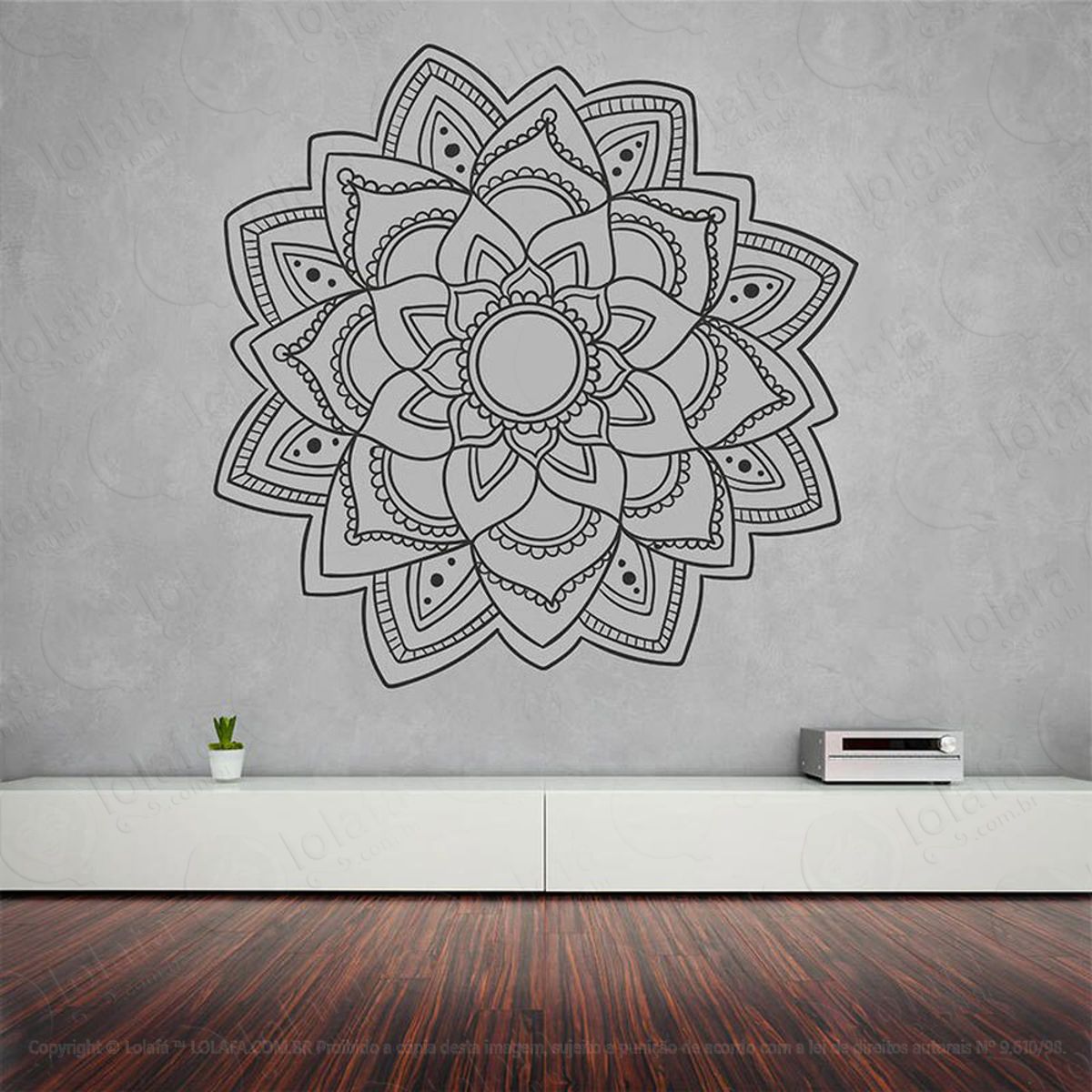 Mandala Para Fé nos Pensamentos Adesivo de Parede Decorativo para Casa, Quarto, Sala e Vidro Mod:123