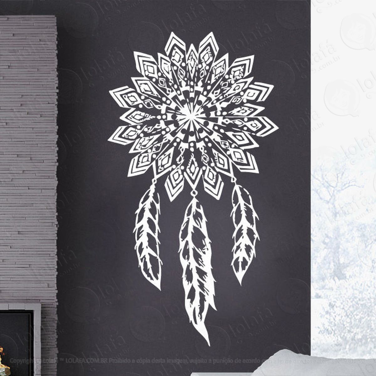 Mandala Filtro dos Sonhos Adesivo de Parede Decorativo para Casa, Quarto, Sala e Vidro Mod:126