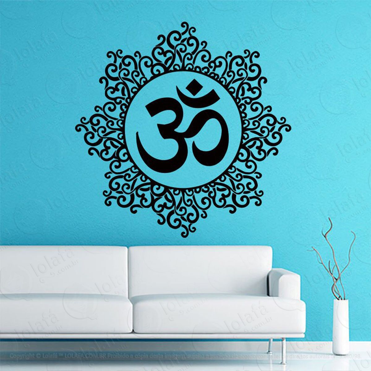 Mandala Para Equilíbrio do Eu Interior Adesivo de Parede Decorativo para Casa, Quarto, Sala e Vidro Mod:129