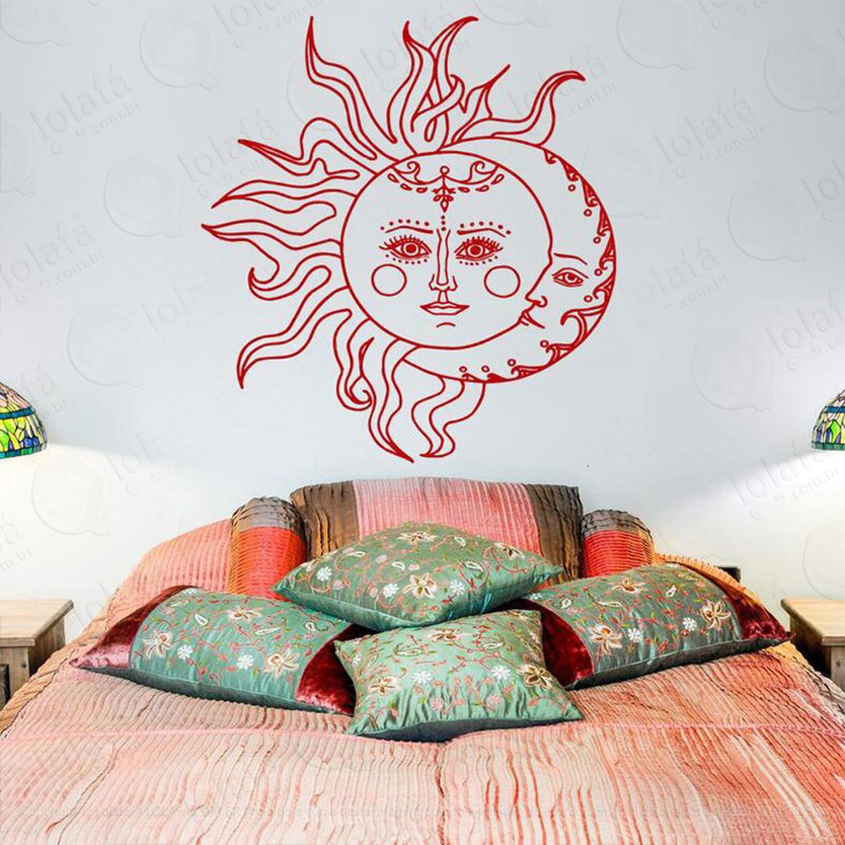 Mandala Sol e Lua para Fortalecer o Relacionamento Adesivo de Parede Decorativo para Casa, Quarto, Sala e Vidro Mod:132