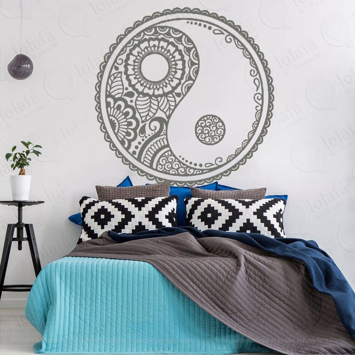 Mandala Yin Yang para Equilibrar as Energias Adesivo de Parede Decorativo para Casa, Quarto, Sala e Vidro Mod:138