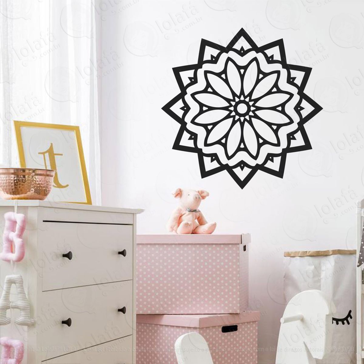 Mandala Seja Simplicidade Adesivo de Parede Decorativo para Casa, Quarto, Sala e Vidro Mod:141
