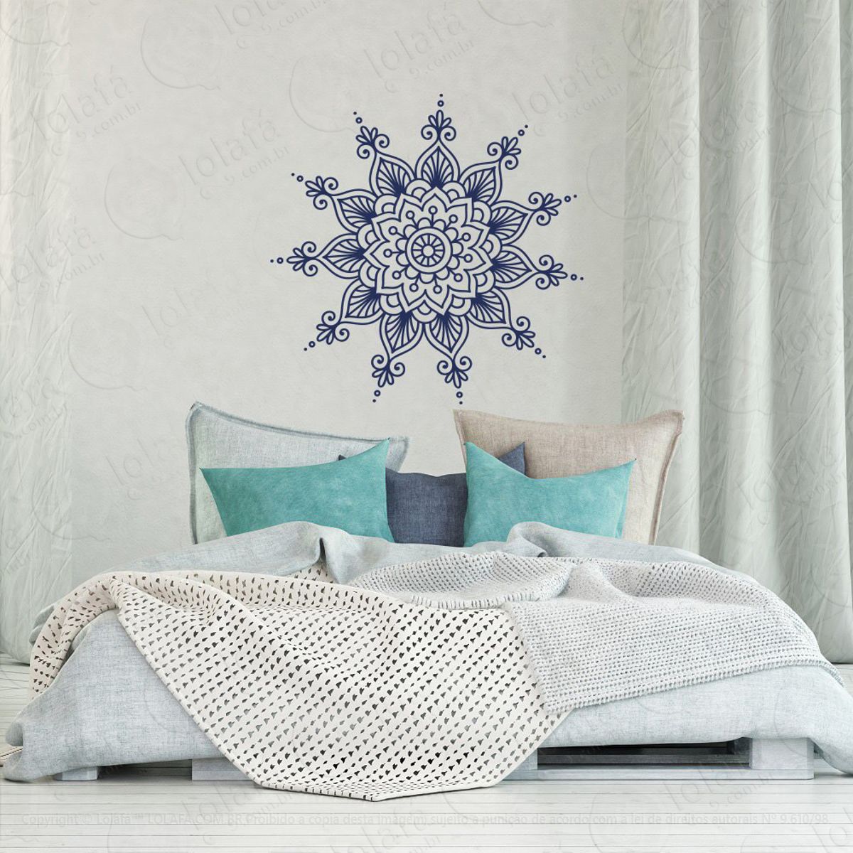 Mandala Da Harmonia Adesivo de Parede Decorativo para Casa, Quarto, Sala e Vidro Mod:143