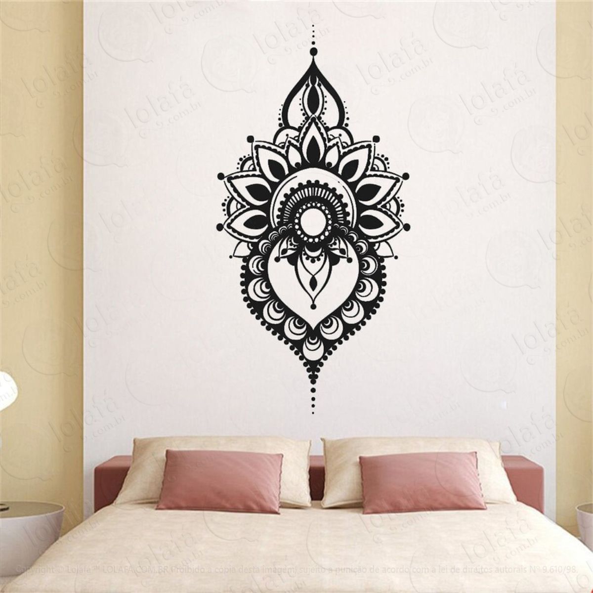 Mandala Para Paz Interior Adesivo de Parede Decorativo para Casa, Quarto, Sala e Vidro Mod:144