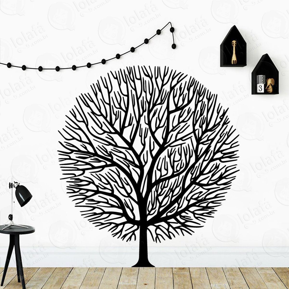 Mandala Árvore da Vida para Cultivar a Vida Eterna Adesivo de Parede Decorativo para Casa, Quarto, Sala e Vidro Mod:148