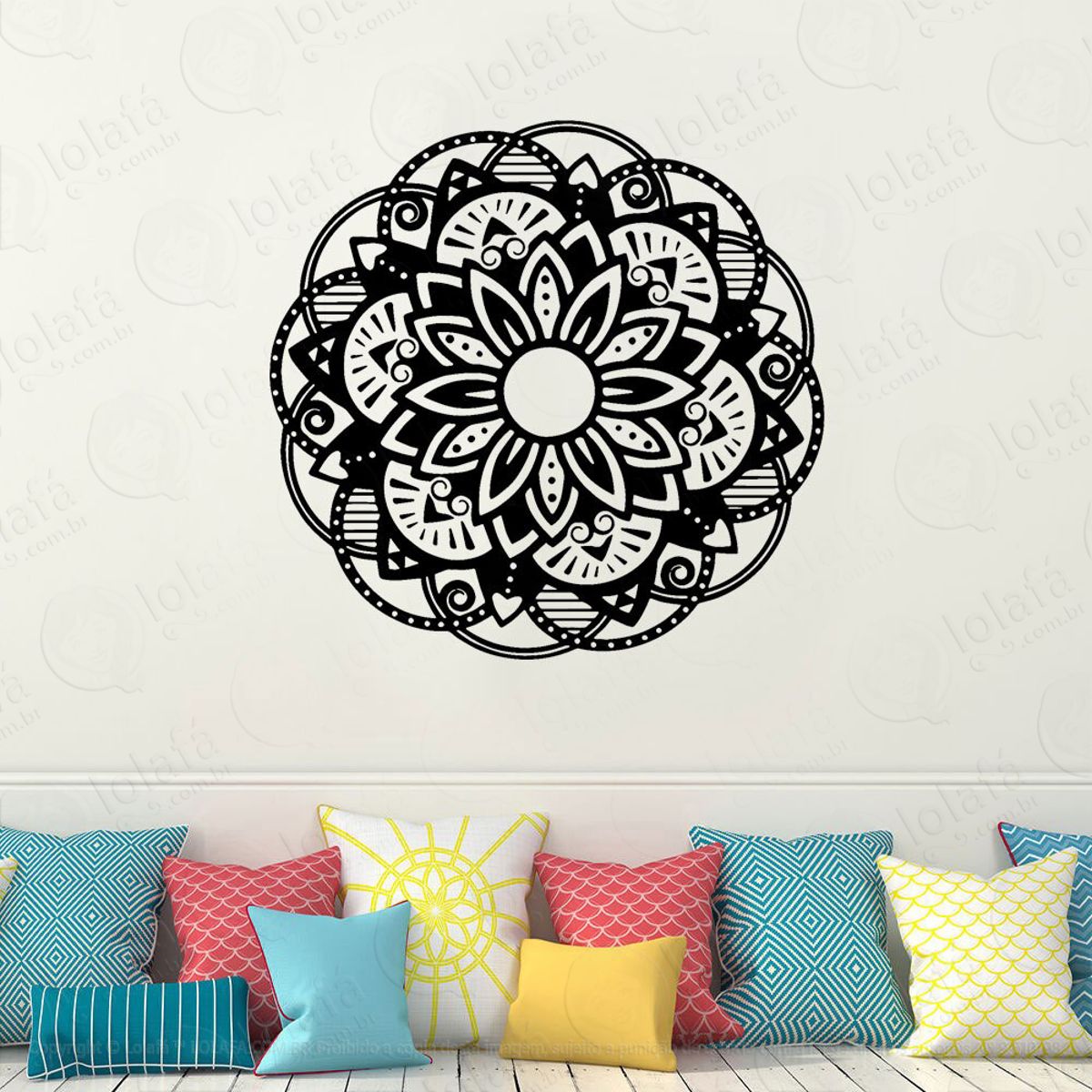 Mandala Para Atrair Dinheiro e Prosperidade Adesivo de Parede Decorativo para Casa, Quarto, Sala e Vidro Mod:150