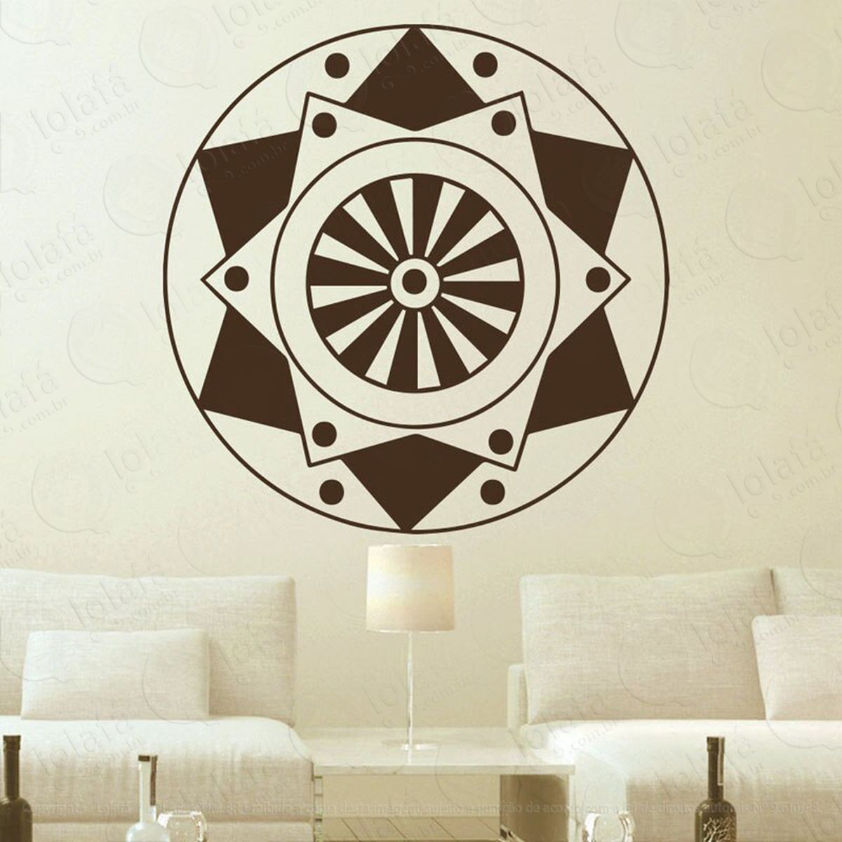 Mandala Seja Foco Adesivo de Parede Decorativo para Casa, Quarto, Sala e Vidro Mod:160