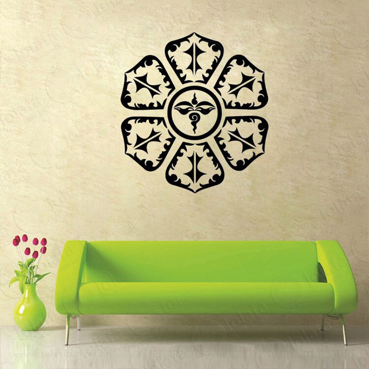 Mandala Para Fortalecer a Fé Adesivo de Parede Decorativo para Casa, Quarto, Sala e Vidro Mod:165