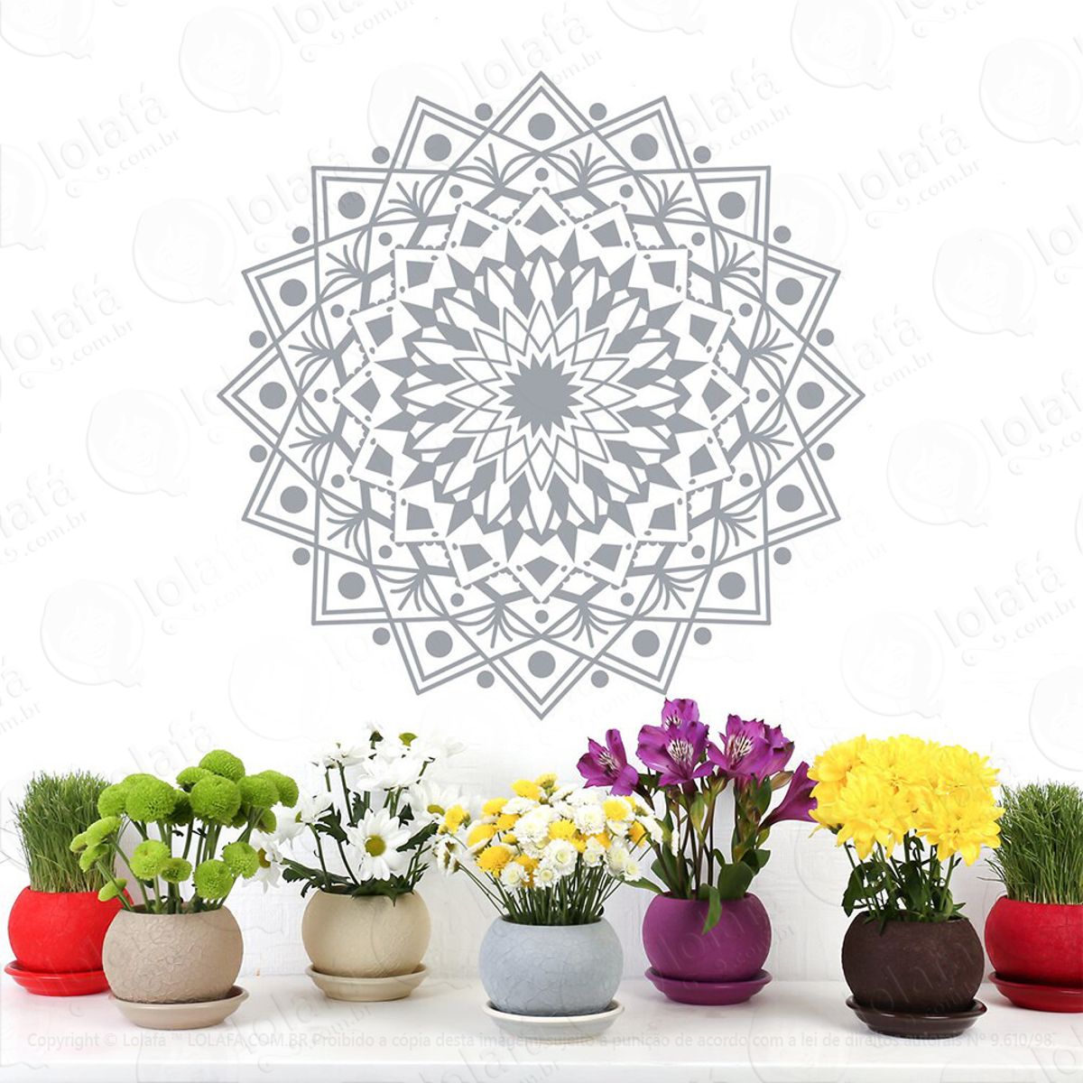Mandala Para Saúde e Bem-Estar Adesivo de Parede Decorativo para Casa, Quarto, Sala e Vidro Mod:166