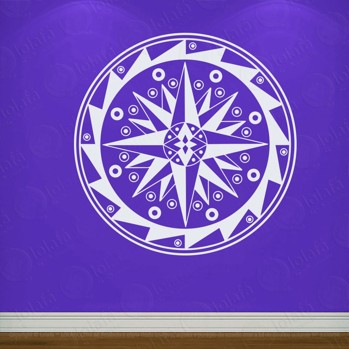 Mandala Para uma Direção Assertiva Adesivo de Parede Decorativo para Casa, Quarto, Sala e Vidro Mod:167