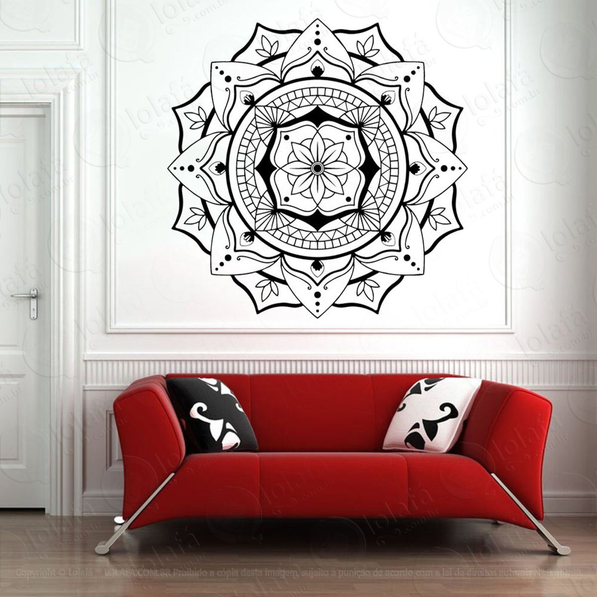 Mandala Para Paz Interior Adesivo de Parede Decorativo para Casa, Quarto, Sala e Vidro Mod:168