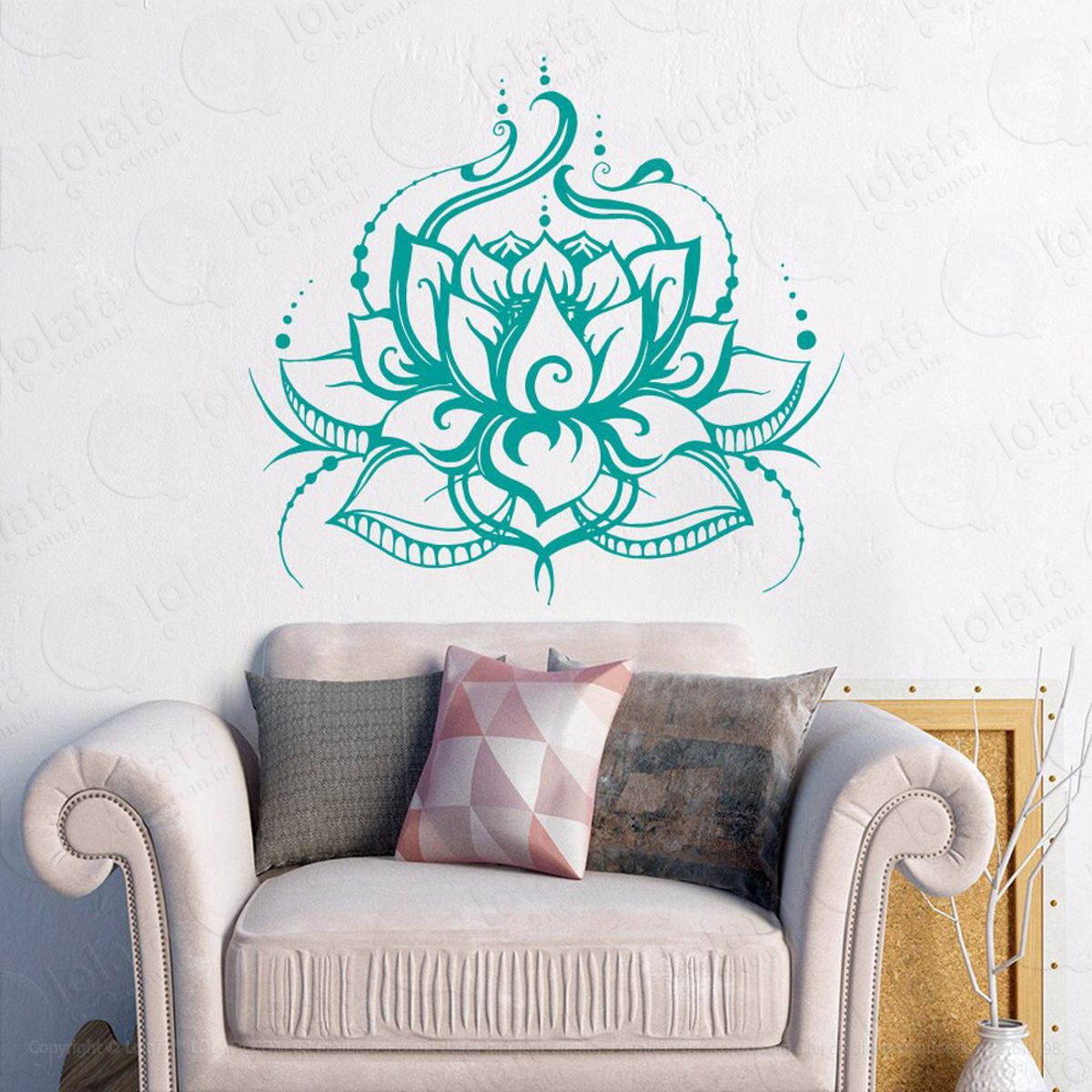 Mandala Flor de Lótus para Cultivar a Bondade Adesivo de Parede Decorativo para Casa, Quarto, Sala e Vidro Mod:169
