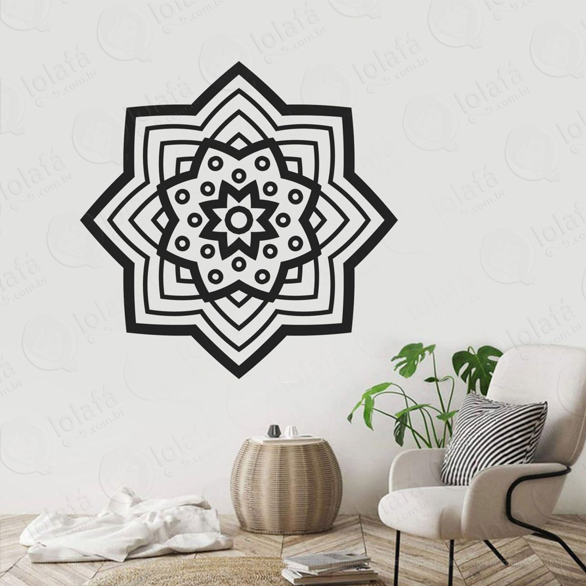 Mandala Seja Foco Adesivo de Parede Decorativo para Casa, Quarto, Sala e Vidro Mod:172