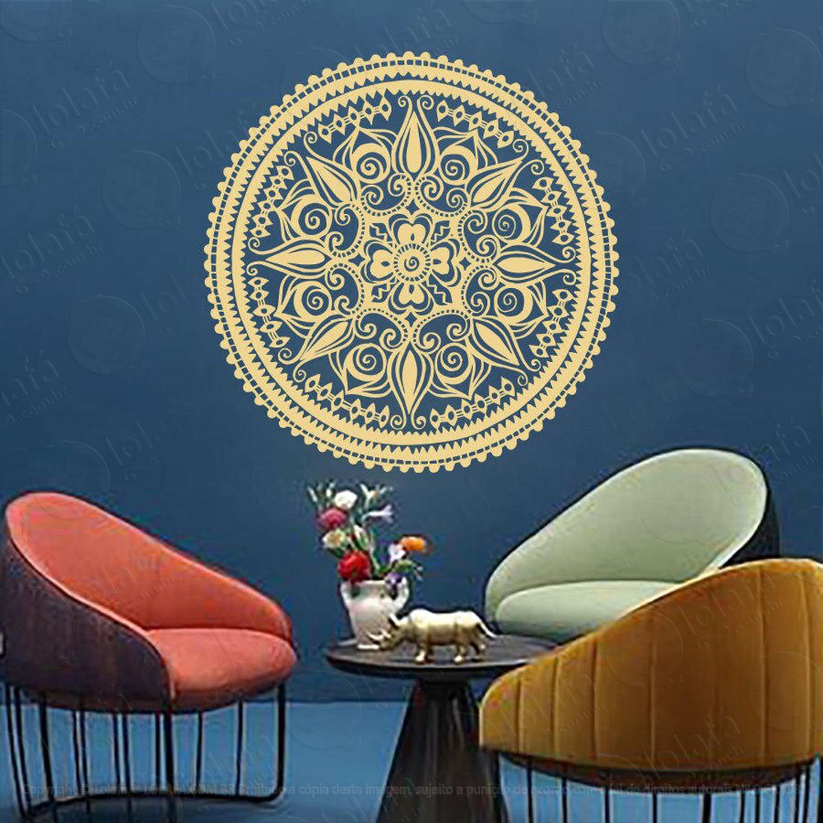 Mandala Da Sabedoria Adesivo de Parede Decorativo para Casa, Quarto, Sala e Vidro Mod:173