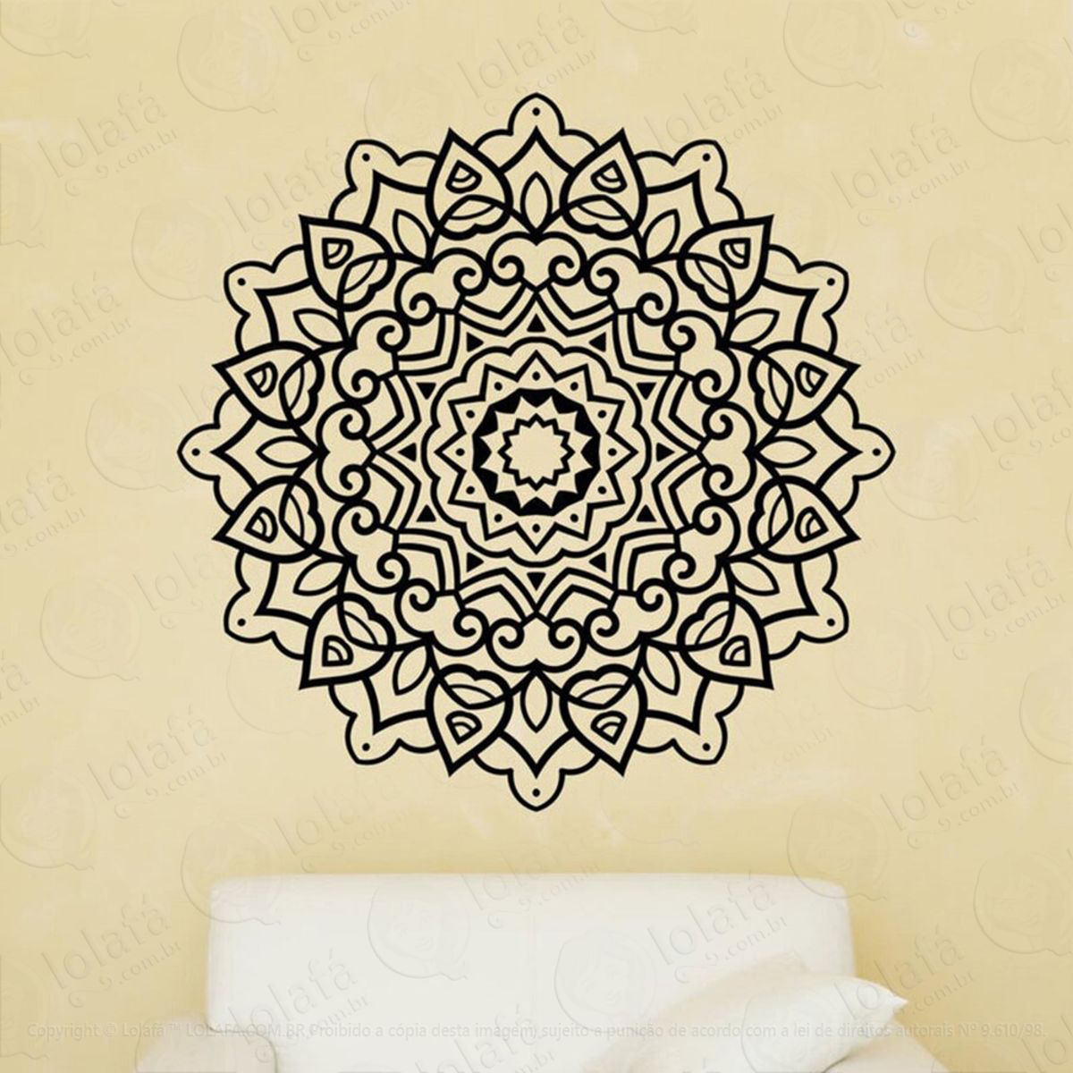 Mandala Para Atrair Felicidade Adesivo de Parede Decorativo para Casa, Quarto, Sala e Vidro Mod:174