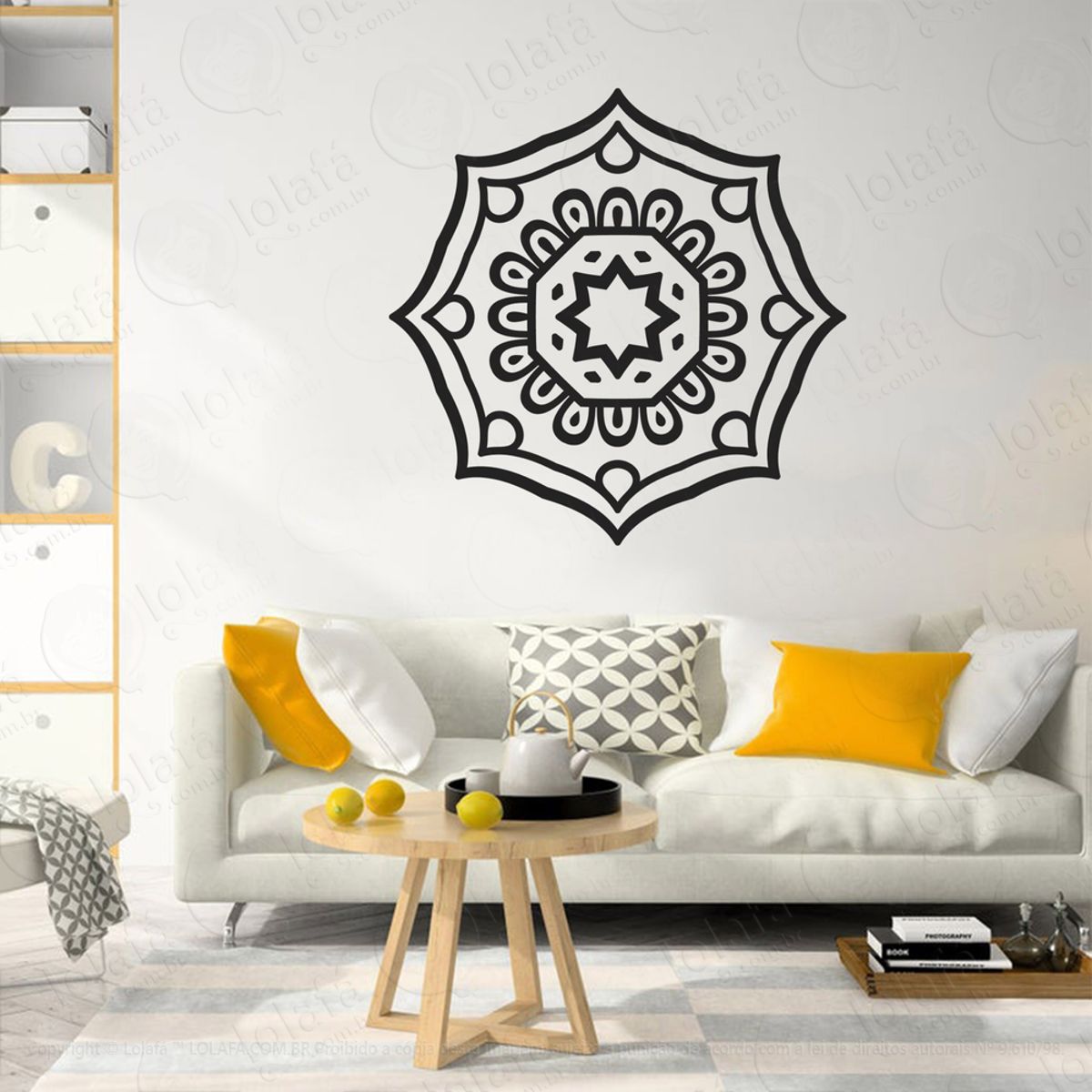 Mandala Seja Força Adesivo de Parede Decorativo para Casa, Quarto, Sala e Vidro Mod:175