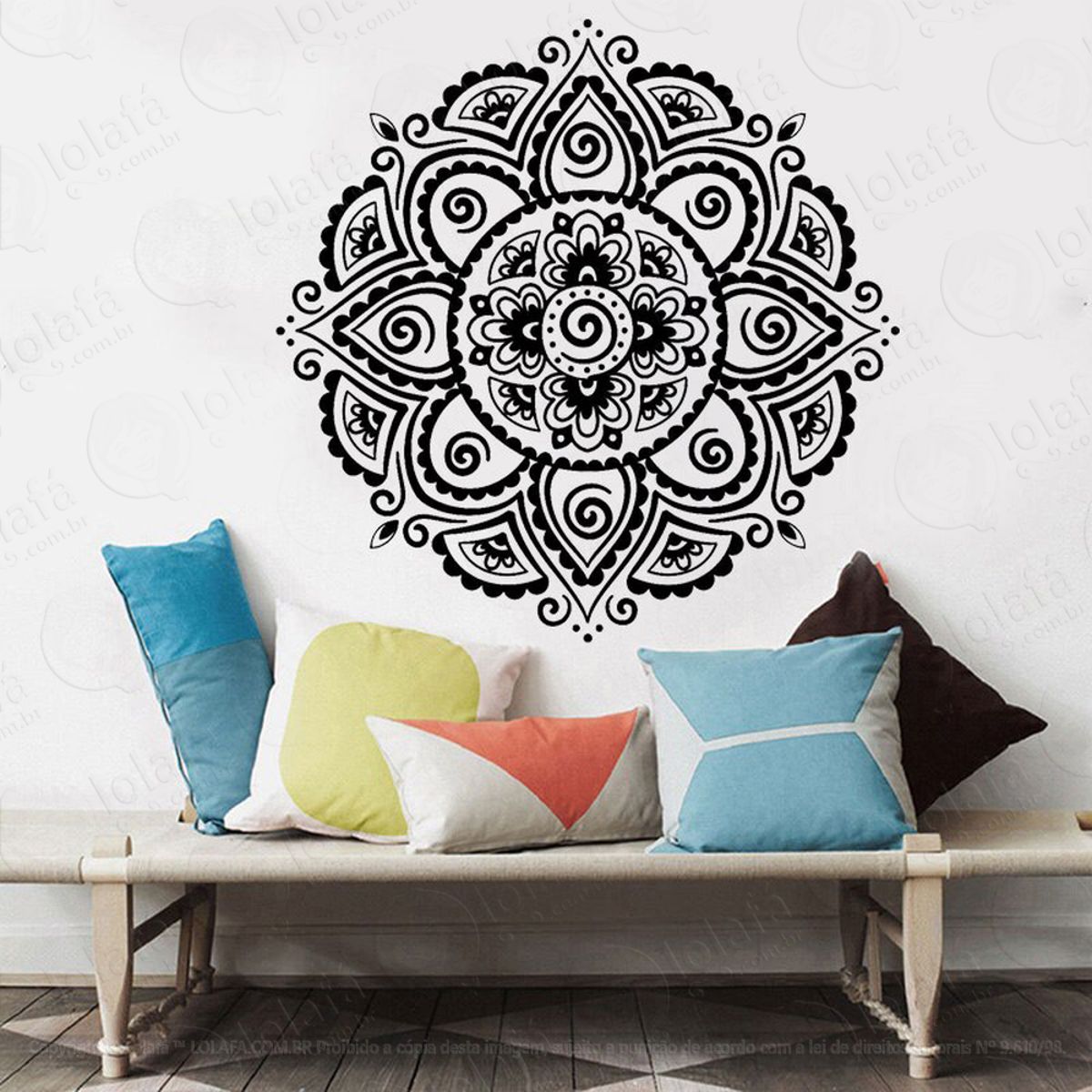 Mandala Para Atrair Boas Energias Adesivo de Parede Decorativo para Casa, Quarto, Sala e Vidro Mod:179