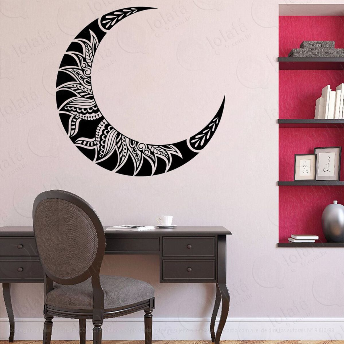 Mandala Lua para Renovação Adesivo de Parede Decorativo para Casa, Quarto, Sala e Vidro Mod:180