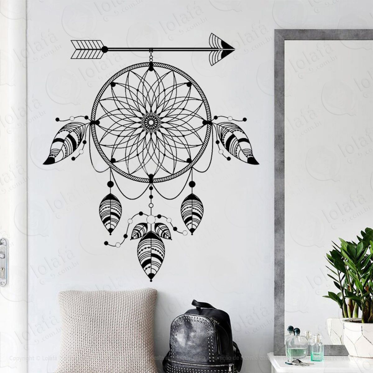 Mandala Filtro dos Sonhos Adesivo de Parede Decorativo para Casa, Quarto, Sala e Vidro Mod:182