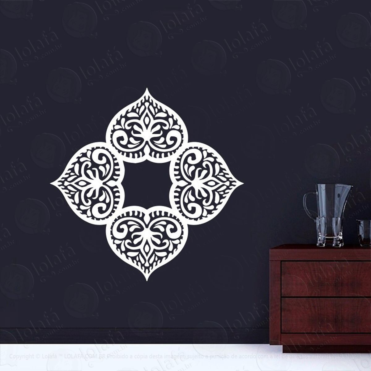 Mandala Da Fé e Equilíbrio Adesivo de Parede Decorativo para Casa, Quarto, Sala e Vidro Mod:184